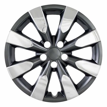 COAST2COAST 16", 8 Spoke, Chrome Plated/ Charcoal, Plastic, Set Of 4, Standard Leg IWC51316CC